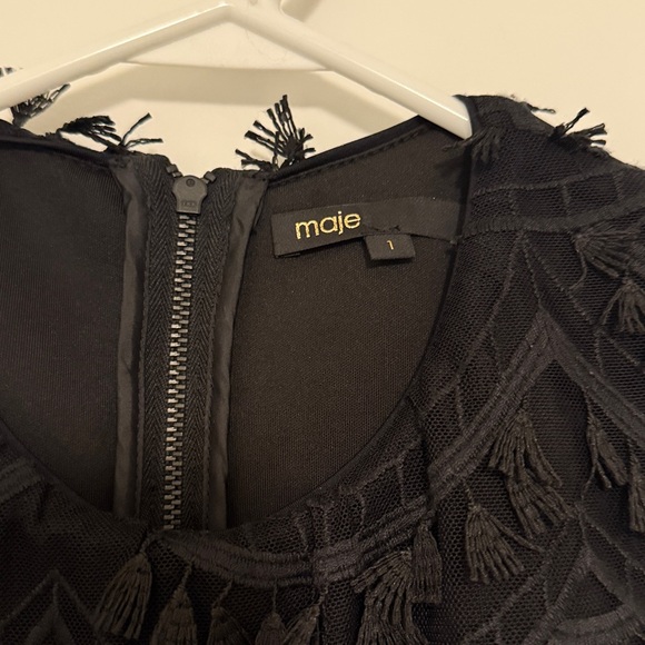 Maje Black Textured Mini Dress - Picture 3 of 5